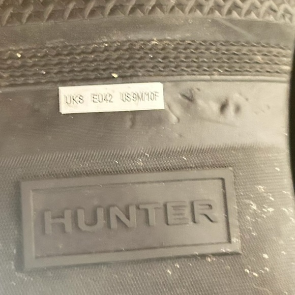 Hunter Black Rubber pull on short original Chelsea Boots size 10 - Picture 10 of 11
